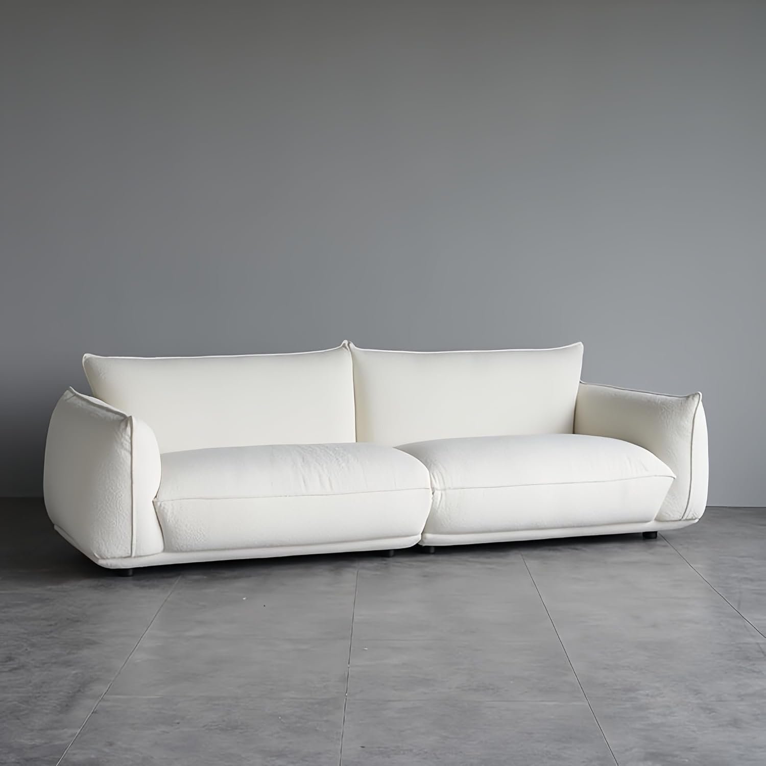 Luxury Luxe Cloud Sofa Set: Modern Beige Fabric Sectional Sofa for Living Room - Single/Double/Three Seats | Eco-Friendly Plush Comfort (SIngle Seater: 106D x 115W x 79H cm) - Image 6