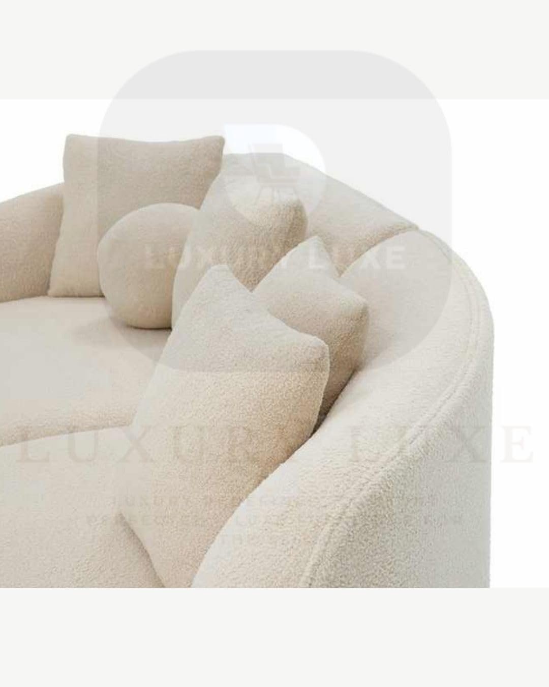 Luxury Luxe 3 Seater Modern Beige Fabric Modular Curved Sofa Set – Customizable Sectional Sofa for Living Room, Bedroom, Office | Durable Lounge Furniture - Image 7