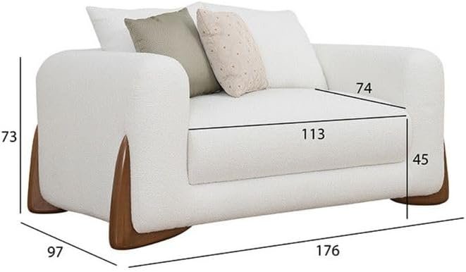 Luxury Luxe Renzo 2-Seater Sofa: Premium Fabric & Wooden Base – Modern Living Room & Hotel Essential (Trendy 2024) - Image 2