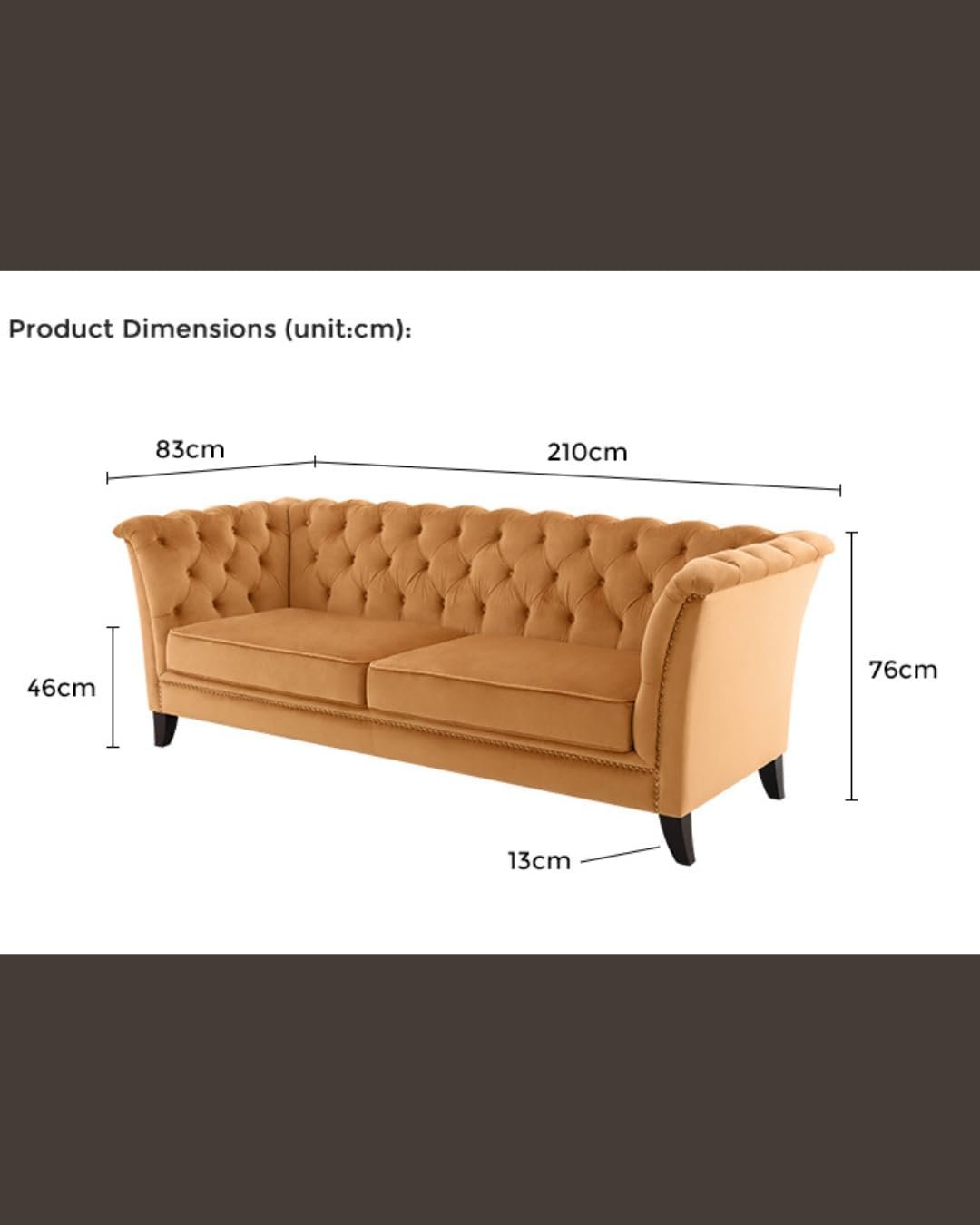 Luxury Luxe Chesterfield 3-Seater Sofa - Tufted Velvet Upholstery, Solid Eucalyptus Frame, American Traditional Canapé for Living Room & Hotels (Grey) - Image 3