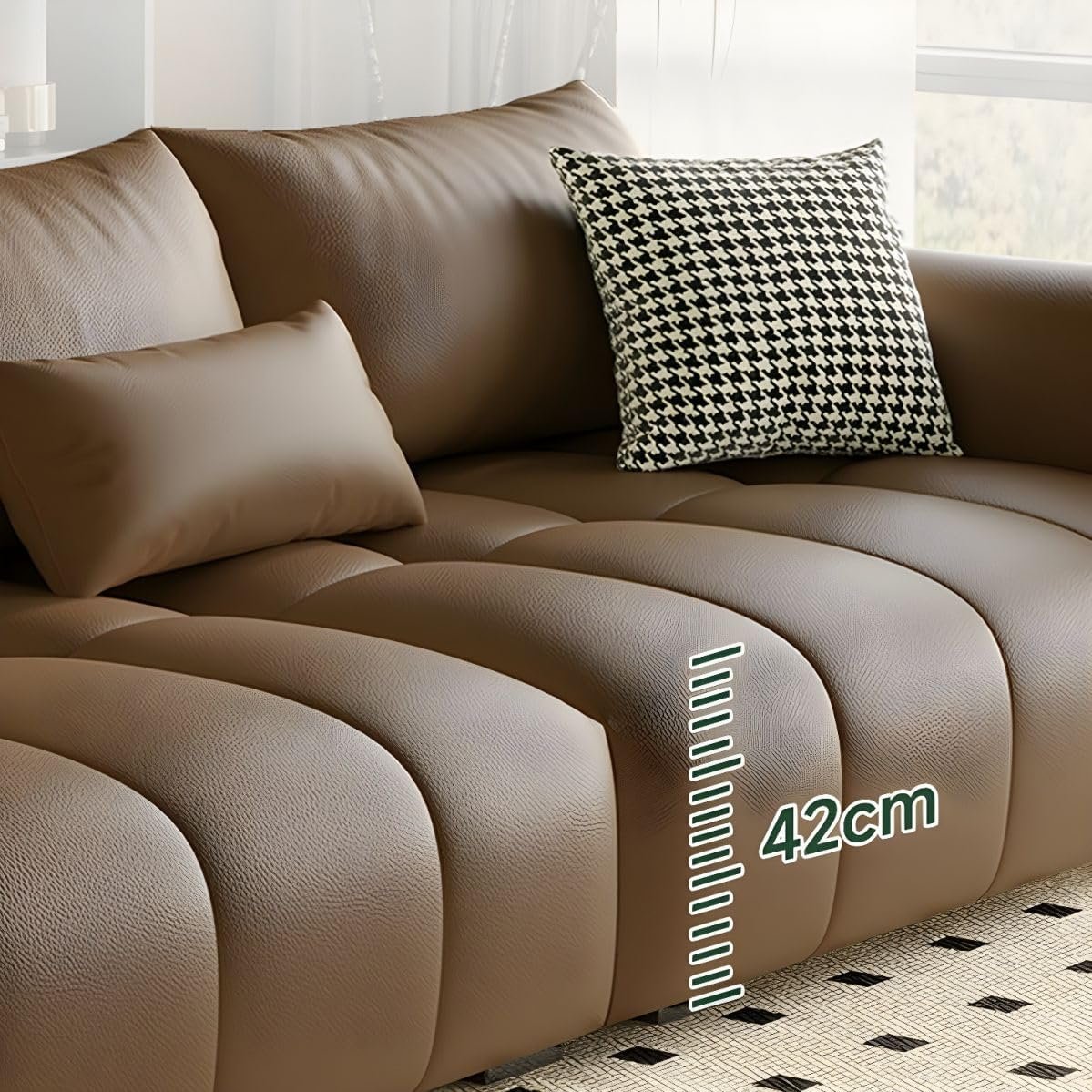 Luxury Luxe Nest Modern Sofa | Italian Module Free Combination Floor Relax Sofa Couch Soft | Multi-Size Luxury Seating (White + Grey, Single Seater: 110 cm (L) x 100 cm (W) x 80 cm (H)) - Image 4