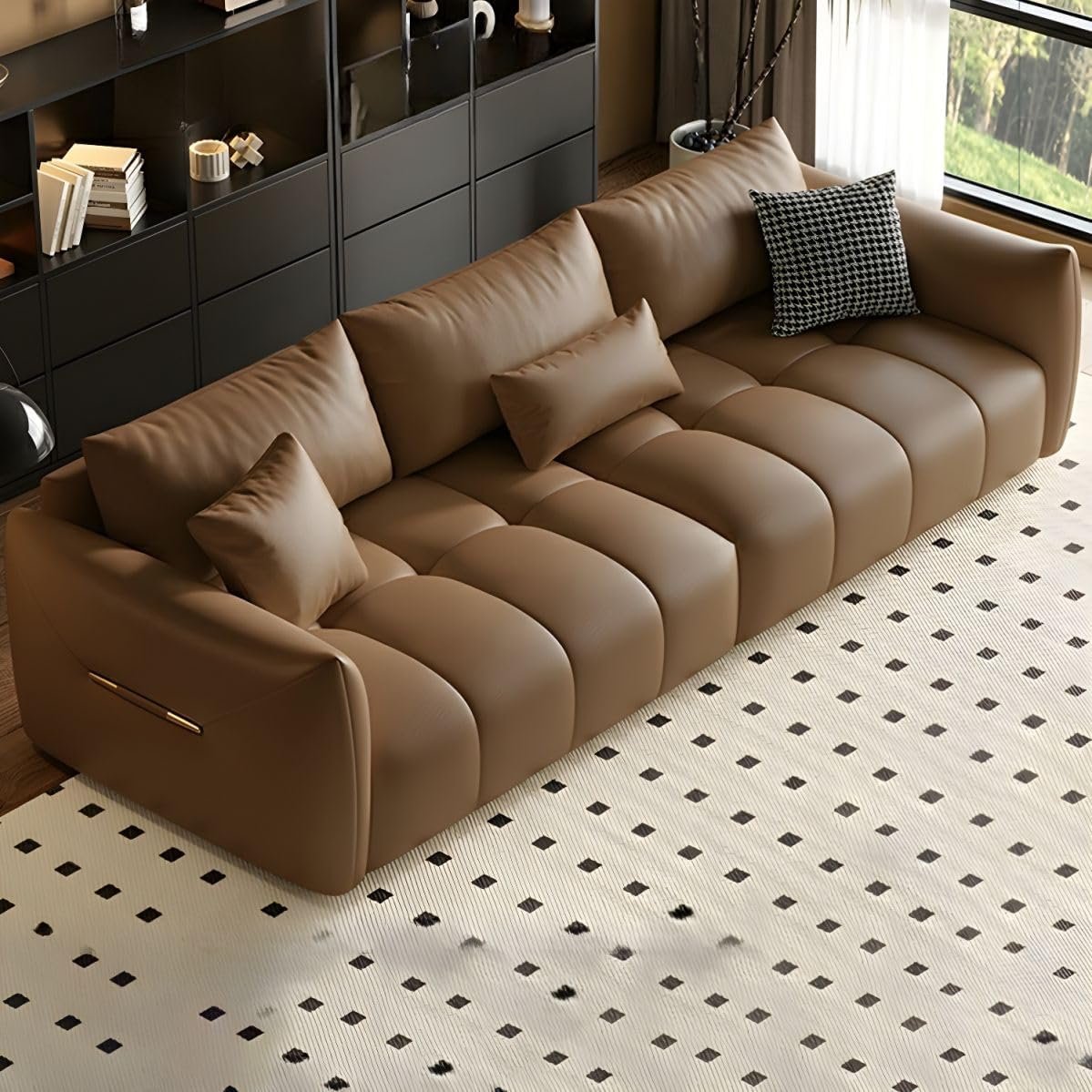 Luxury Luxe Nest Modern Sofa | Italian Module Free Combination Floor Relax Sofa Couch Soft | Multi-Size Luxury Seating (White + Grey, Single Seater: 110 cm (L) x 100 cm (W) x 80 cm (H)) - Image 7