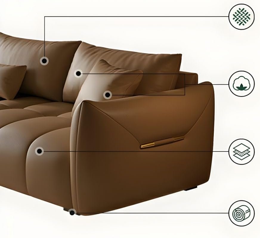 Luxury Luxe Nest Modern Sofa | Italian Module Free Combination Floor Relax Sofa Couch Soft | Multi-Size Luxury Seating (White + Grey, Single Seater: 110 cm (L) x 100 cm (W) x 80 cm (H)) - Image 9