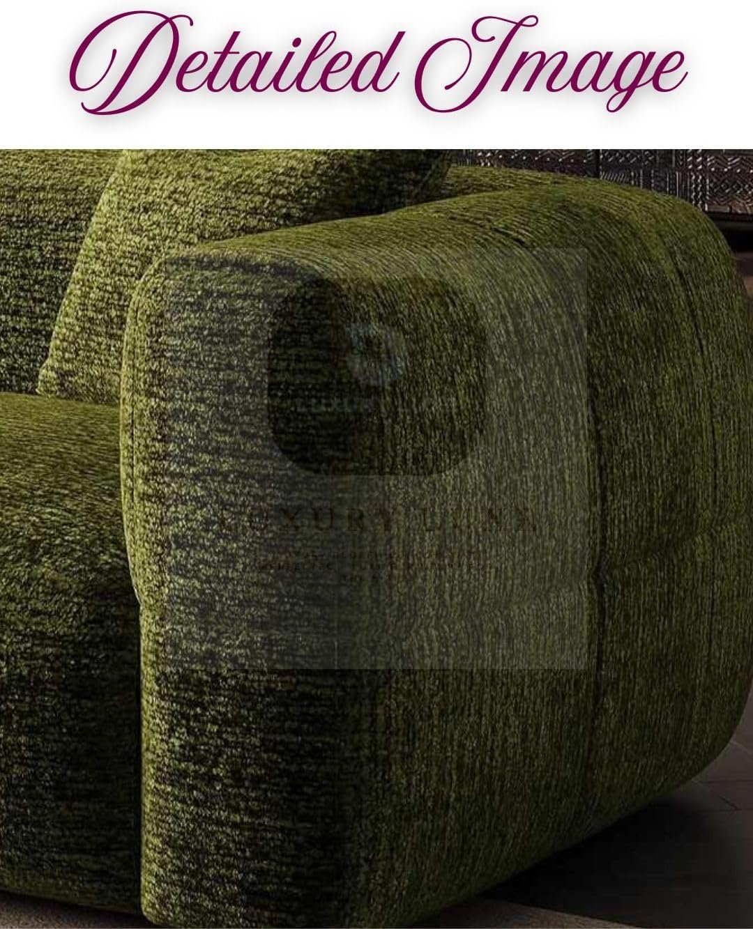 Luxury Luxe Cloud Sofa Set | Light Luxury Chenille Fabric | Nordic French Style Sectional Sofa (Single to Four-Seater) | Eco-Friendly Living Room Sofa for Apartments (Beige, Double Seater: 190 cm) - Image 8