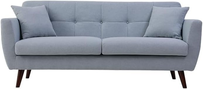 Luxury Luxe Chesterfield Sofa - Nordic 1/2/3 Seater, Eucalyptus Frame, Plush Polyester Fabric, Modern Scandi Design for Living Room & Apartments (Light Grey, Single Seater: 88 cm)
