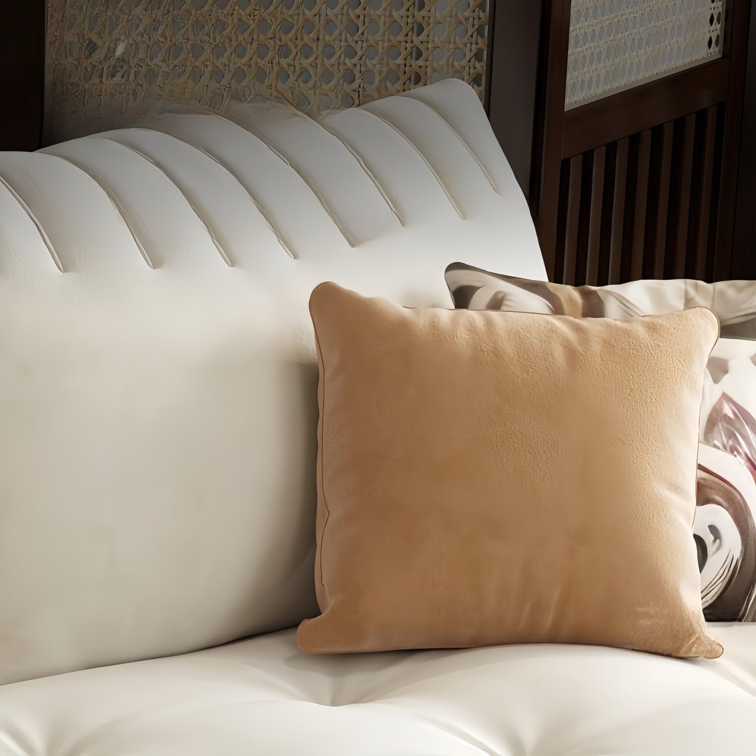Luxury Luxe Cloud-Shaped Sofa Set – Off-White Tofu Block Design | Linen Fabric, High-Density Foam, Modern Minimalist Couch for Living Room (Two Seater 200 cm) - Image 8