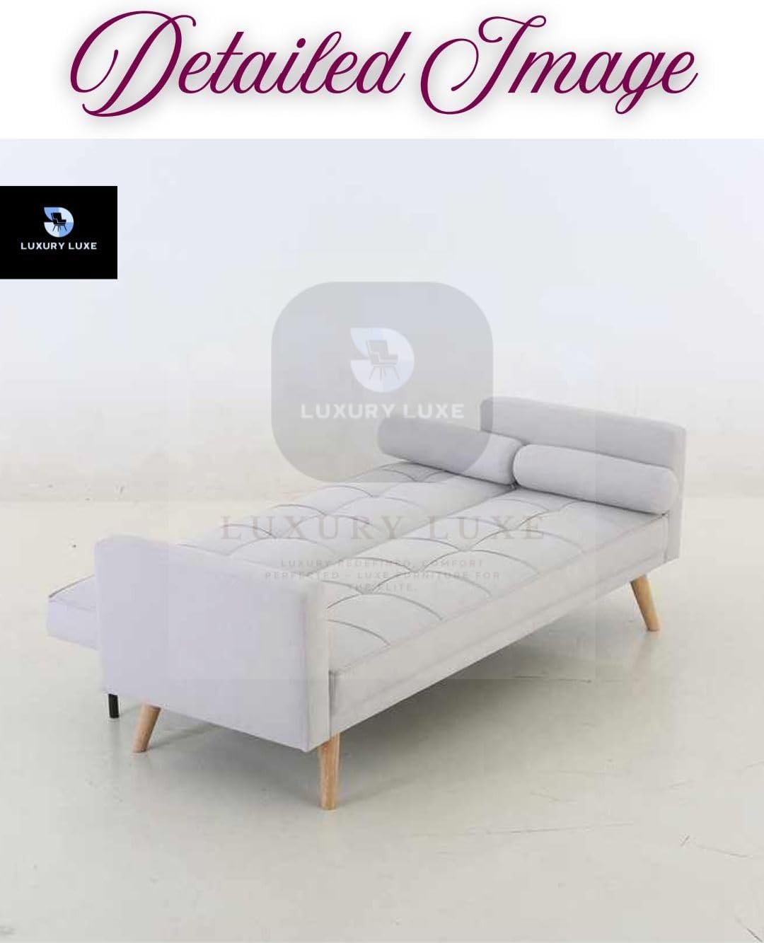 Luxury Luxe Convertible Sofa Bed | Modern Design, Eucalyptus Frame & Adjustable Height – Modular Tufted Sofabed for Compact Living & Guest Rooms (Black) - Image 9