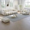 Luxury Luxe Light Luxury Cloud-Shaped Sofa Set – Off White 3-Seater | Minimalist Design, High-Density Foam, Easy-to-Clean, Durable Modern Living Room Couch (Single Seater 120 cm)