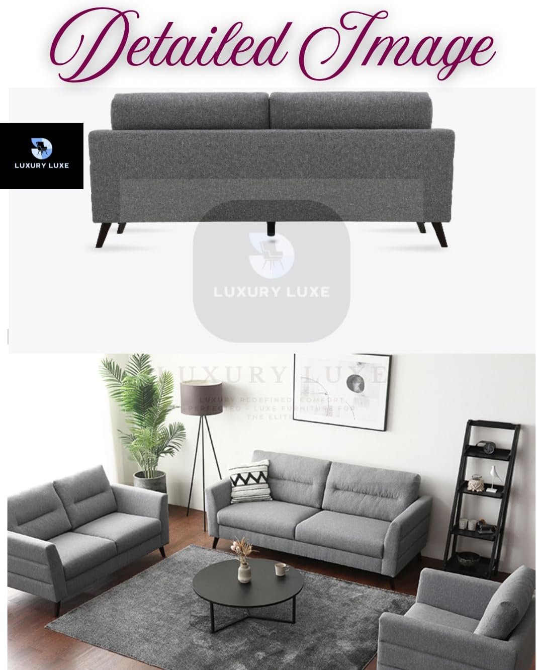 LUXURY LUXE Nordic Harmony 1-2-3 Seater Fabric Sofa Set – Scandinavian Minimalist, Modular & Plush Foam for Living Rooms, Apartments, Offices (Single Seater: 120 cm) - Image 4