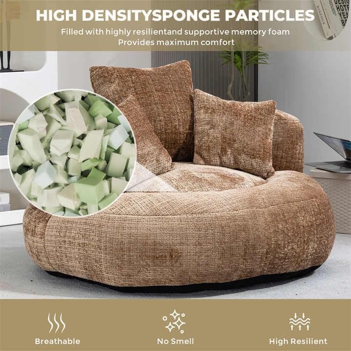 Luxury Luxe Japanese Style Single Seater Floor Chair Compression Accent Sofa Vacuum Compress Compressed Sofa Springs (Orange) - Image 7