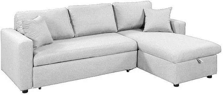 LUXURY LUXE Hunter 3-Seater Diwan Sofa Cum Bed - Beige | Convertible Chaise, In-Built Storage & Foam-Coil Comfort | Versatile Living Room, Apartment Furniture - Image 2