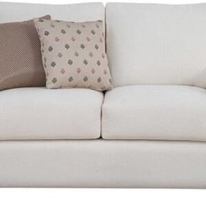 Luxury Luxe Lush 2-Seater Sofa: Plush White Fabric Sofa with Wooden Base | Compact, Hotel-Grade Elegance for Living Rooms & Small Spaces