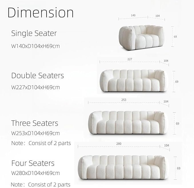 Luxury Luxe Modular Sofa Set - Configurable 1/2/3/4-Seater, Plush Fleece Fabric, Solid Wood Frame, No Assembly - Modern Living Room Sectional (Three Seater: 253cm (in Two Parts)) - Image 2
