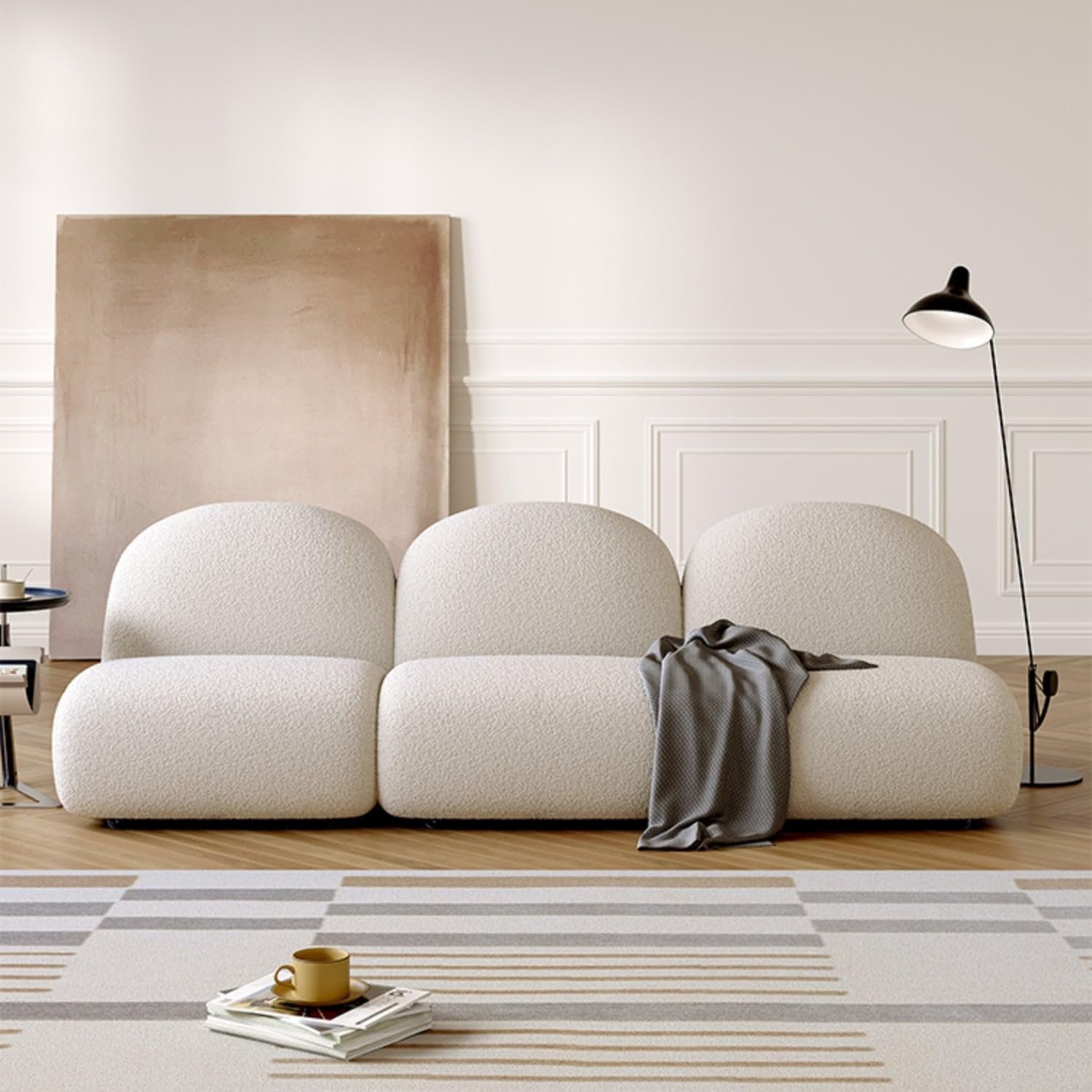 Luxury Luxe Cloud-Shaped Sofa Set for Living Room - Modern Eco-Friendly Fabric, Ergonomic Comfort & Durable Solid Wood Frame for Living Room, Single/Double/3-Seater (Single Seater: 78H x 88D x 80W cm)