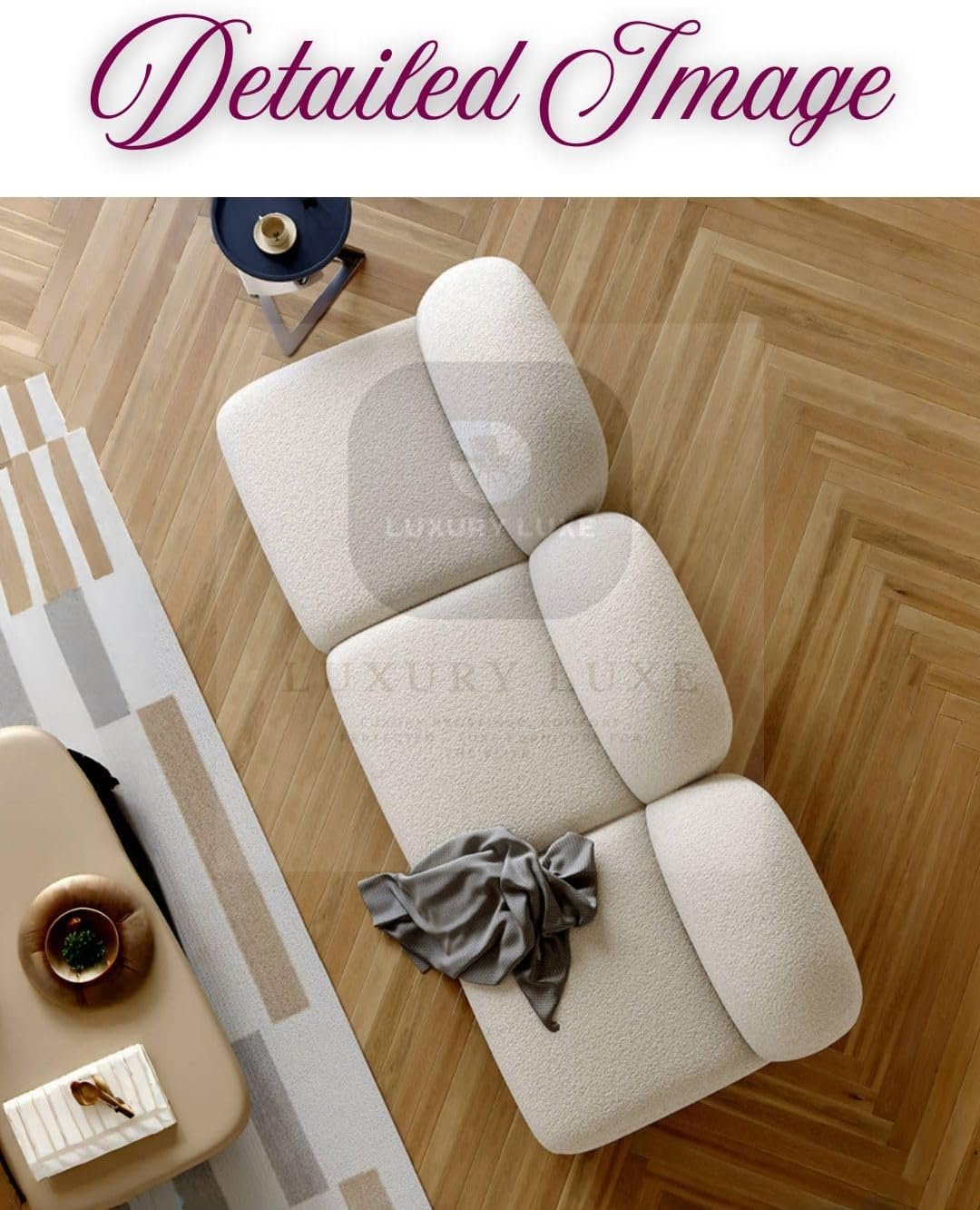 Luxury Luxe Cloud-Shaped Sofa Set for Living Room - Modern Eco-Friendly Fabric, Ergonomic Comfort & Durable Solid Wood Frame for Living Room, Single/Double/3-Seater (Single Seater: 78H x 88D x 80W cm) - Image 4