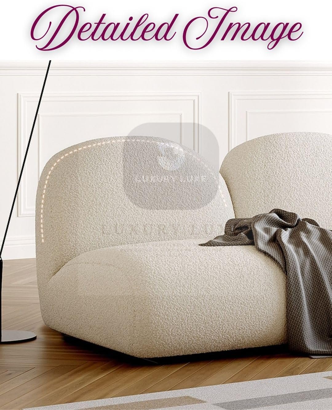 Luxury Luxe Cloud-Shaped Sofa Set for Living Room - Modern Eco-Friendly Fabric, Ergonomic Comfort & Durable Solid Wood Frame for Living Room, Single/Double/3-Seater (Single Seater: 78H x 88D x 80W cm) - Image 7