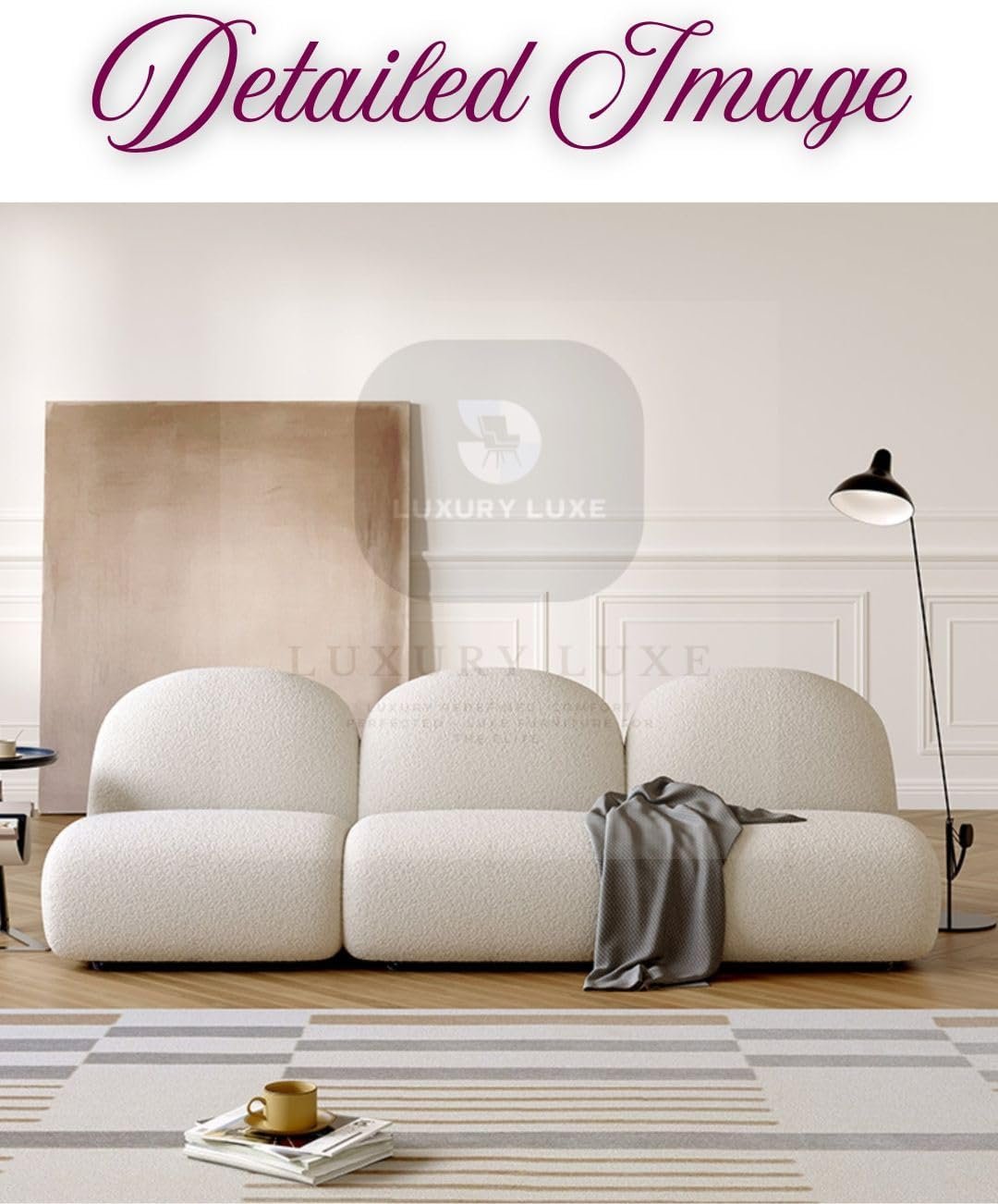 Luxury Luxe Cloud-Shaped Sofa Set for Living Room - Modern Eco-Friendly Fabric, Ergonomic Comfort & Durable Solid Wood Frame for Living Room, Single/Double/3-Seater (Single Seater: 78H x 88D x 80W cm) - Image 8