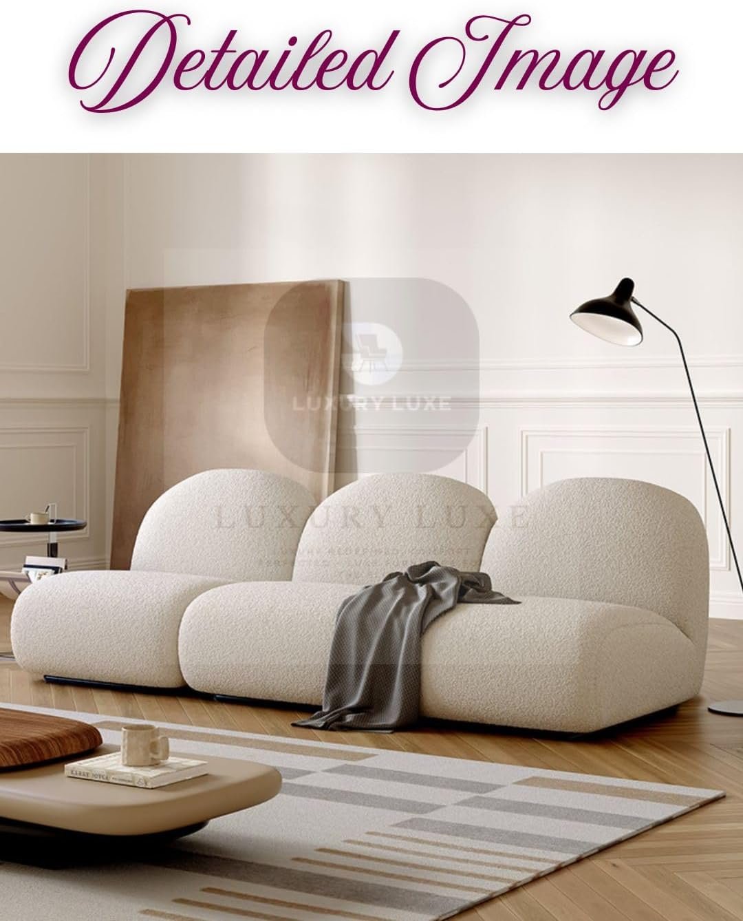 Luxury Luxe Cloud-Shaped Sofa Set for Living Room - Modern Eco-Friendly Fabric, Ergonomic Comfort & Durable Solid Wood Frame for Living Room, Single/Double/3-Seater (Single Seater: 78H x 88D x 80W cm) - Image 9