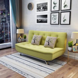 Luxury Luxe Beige Fabric Multifunction Folding Foam Sofa Bed – 3-Seater, Convertible, No Assembly Required, Modern Design, Comfortable Sofa Bed for Living Room (Green)