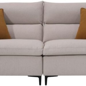 LUXURY LUXE Palermo 2-Seater Beige Fabric Sofa – Modern, Durable & Plush for Living Rooms & Apartments