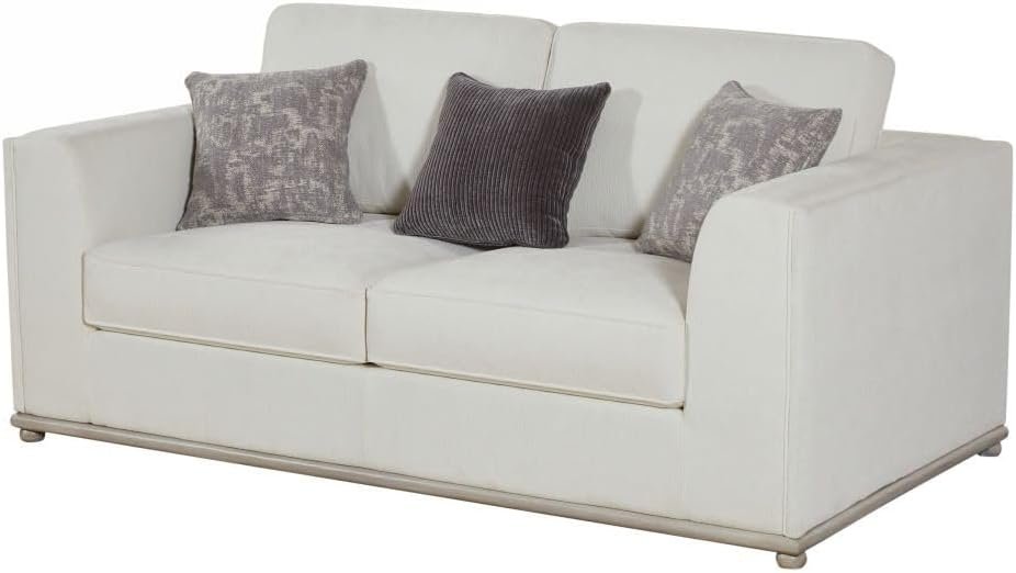 LUXURY LUXE Hades 2-Seater Milky White Fabric Sofa – Modern, Compact & Plush for Stylish Living Rooms & Small Spaces - Image 2