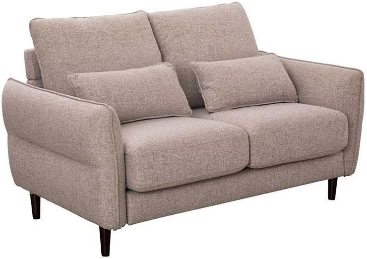 LUXURY LUXE Armstrong 2-Seater Fabric Sofa - Grey | Foam & Fiber Cushioning | Modern Sleek Design for Living Room, Apartment - Image 3