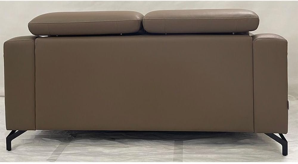 LUXURY LUXE Napoli 2-Seater Faux Leather Sofa – Coffee | Modern Compact Sofa with Throw Pillow | Rich Brown Luxury for Contemporary Living - Image 4
