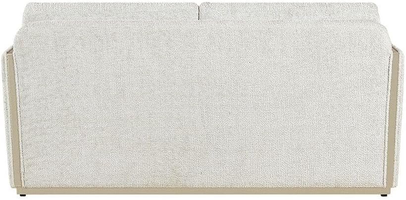 LUXURY LUXE Westeros 2-Seater Fabric Sofa - Light Beige/Champagne | Solid Wood Frame, Foam Cushioning & Scatter Pillow | Elegant Living Room, Apartment Furniture - Image 4