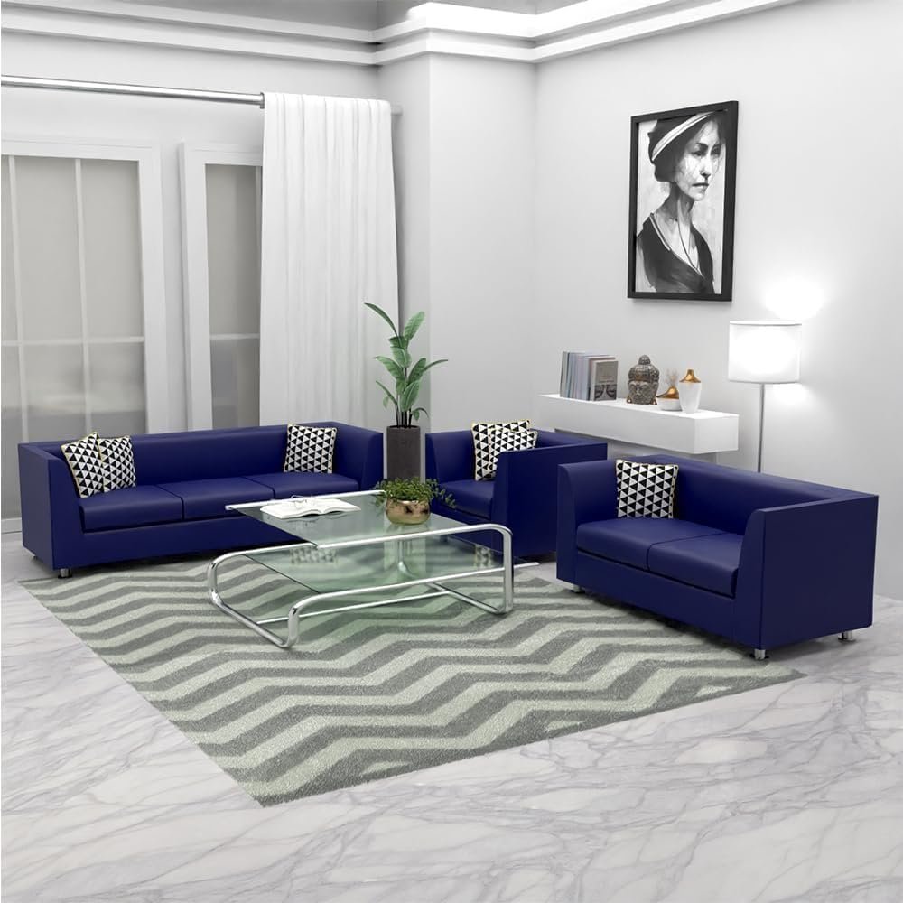 Karnak Vancia Two Seater Sofa Couch for Living Room Design Couch, Small Space, Solid Frame, Metal Legs & HD Foam, Comfortable Loveseat Sofa Couch 2 Seater Cushion Sofa Couch (Indigo) - Image 2