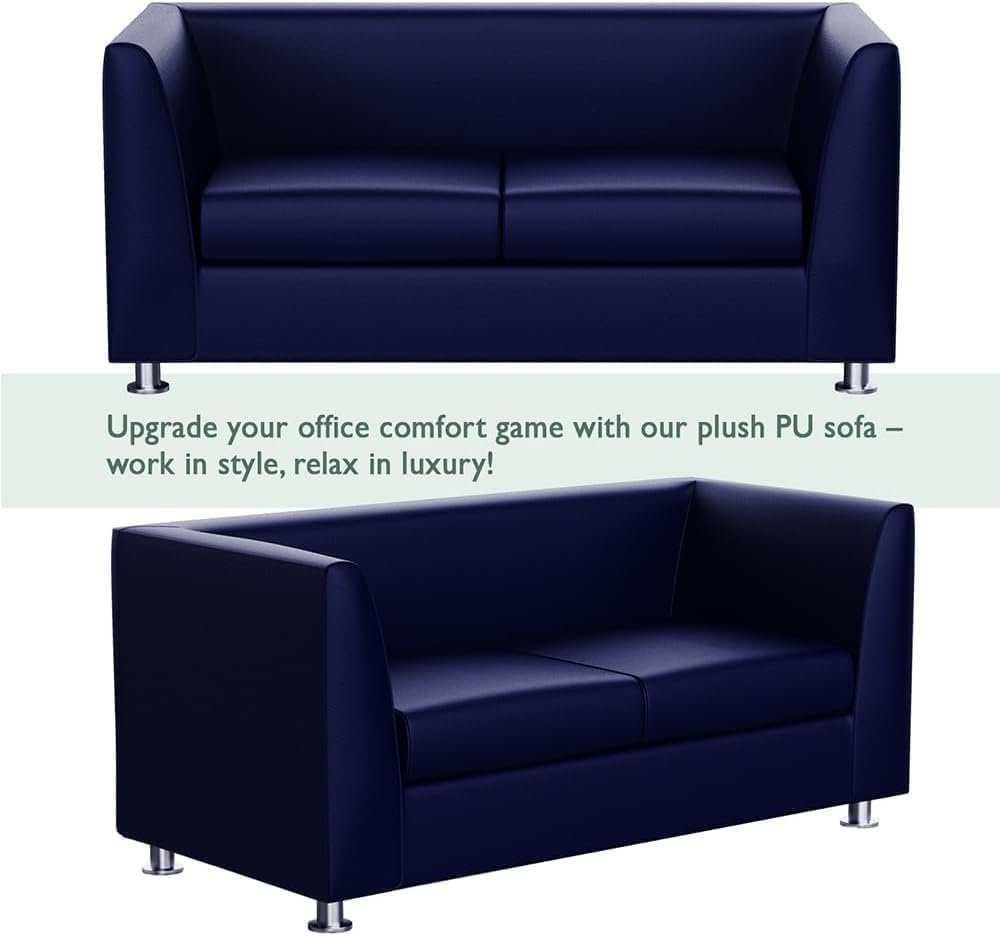 Karnak Vancia Two Seater Sofa Couch for Living Room Design Couch, Small Space, Solid Frame, Metal Legs & HD Foam, Comfortable Loveseat Sofa Couch 2 Seater Cushion Sofa Couch (Indigo) - Image 4