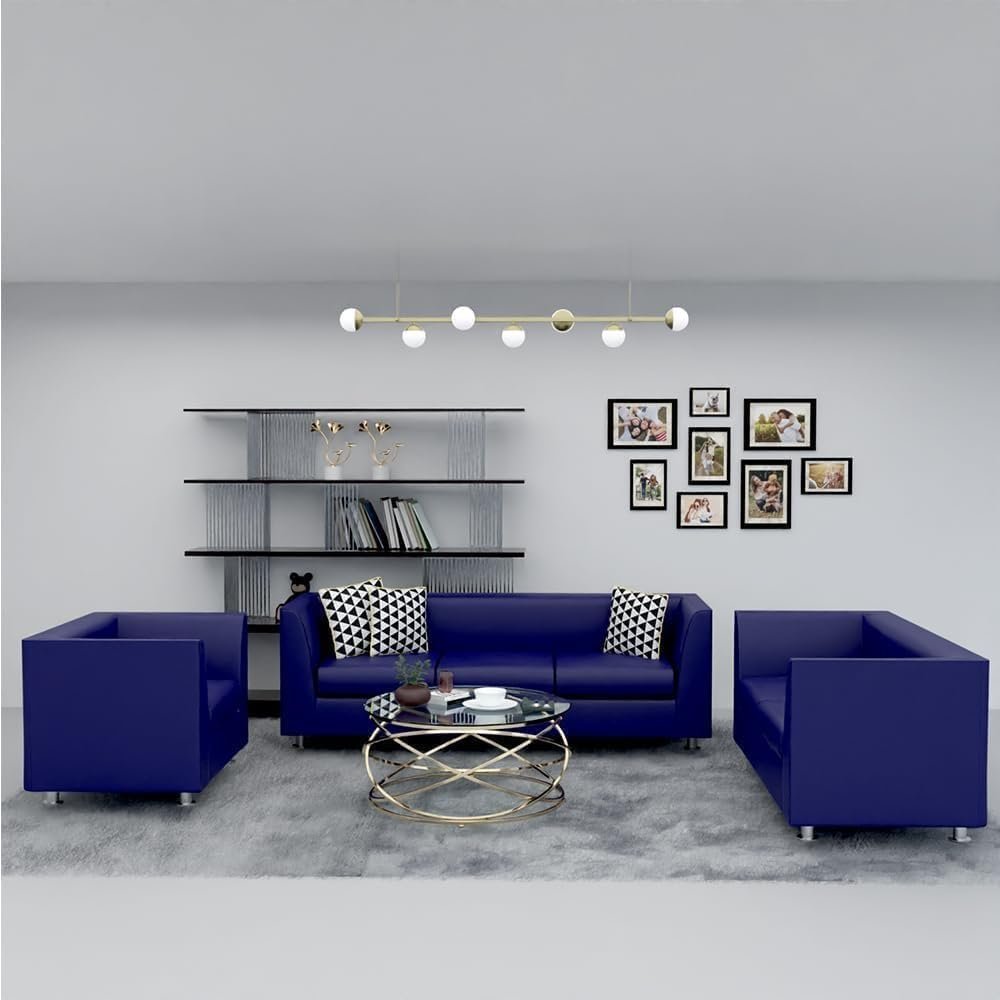 Karnak Vancia Two Seater Sofa Couch for Living Room Design Couch, Small Space, Solid Frame, Metal Legs & HD Foam, Comfortable Loveseat Sofa Couch 2 Seater Cushion Sofa Couch (Indigo) - Image 5