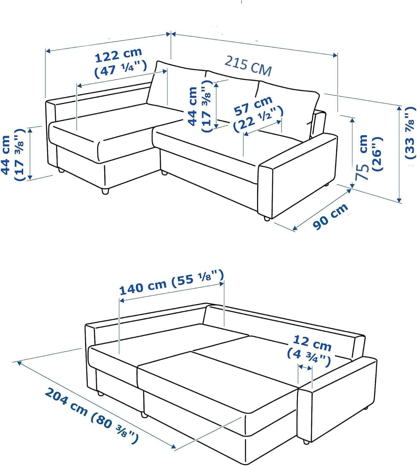 Karnak Convertible Sofa Couch Cum Bed L-Shape Corner Sofa Couch Plus Diwan Bed with Storage Box & Cushion for Living Room, Home, Office, Apartment, Studio Room Size 215x150x75 cm - Grey - Image 2