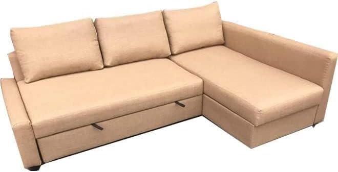 Karnak Convertible Sofa Couch Cum Bed L-Shape Corner Sofa Couch Plus Diwan Bed with Storage Box & Cushion for Living Room, Home, Office, Apartment, Studio Room Size 215x150x75 Centimeters KSB221