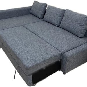 Karnak Convertible Sofa Couch Cum Bed L-Shape Corner Sofa Couch Plus Diwan Bed with Storage Box & Cushion for Living Room, Home, Office, Apartment, Studio Room Size 215x150x75 Centimeters KSB227