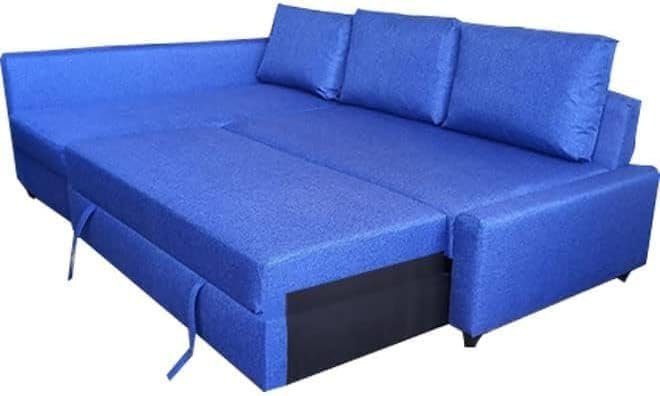 Karnak Convertible Sofa Couch Cum Bed L-Shape Corner Sofa Couch Plus Diwan Bed with Storage Box & Cushion for Living Room, Home, Office, Apartment, Studio Room Size 215x150x75 Centimeters KSB219 - Image 3