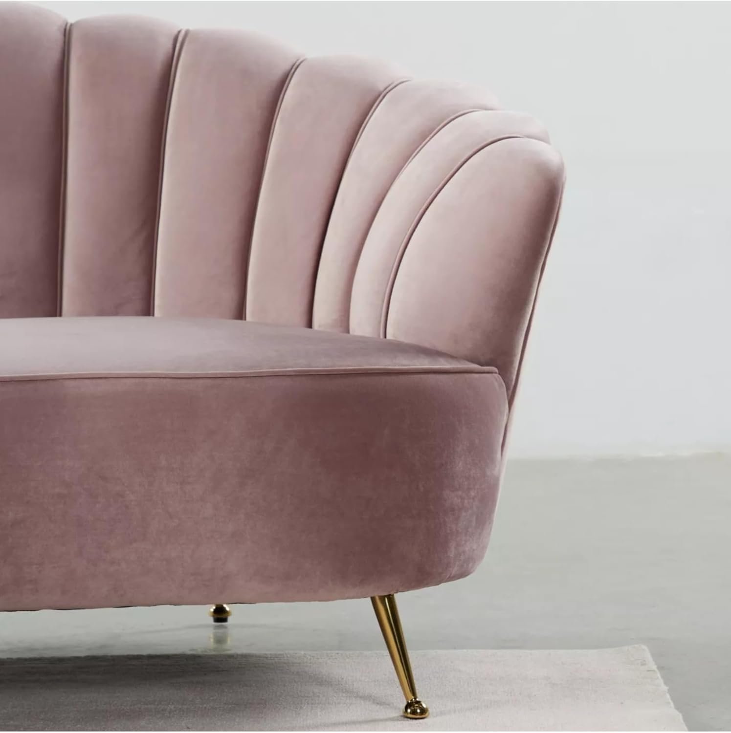 3-Seater Velvet Upholstery Sofa Couch A Perfect Blend of Comfort and Style - Light Pink for Living Room Furniture - Image 4