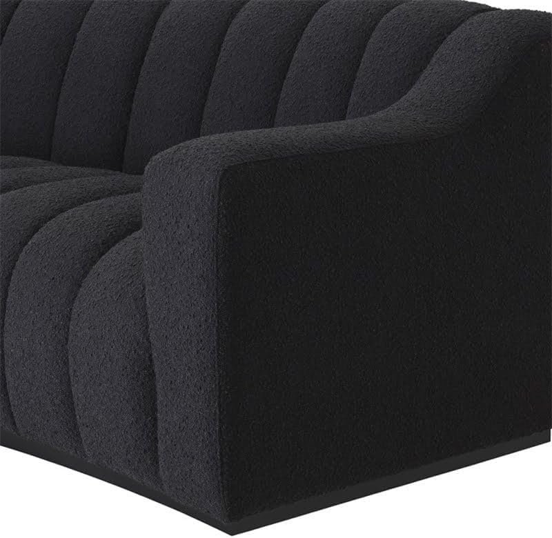 Karnak Tresor 3-Seater L-Shape Sofa Couch For Living Room Furniture - Black - Image 5