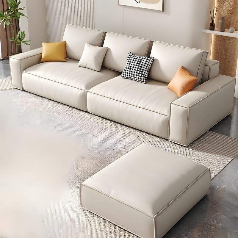 Karnak Beha Standard Pine Non-Skirted Modern Design pu Leather 2 seater Sofa Couch Set for Living Room Furniture