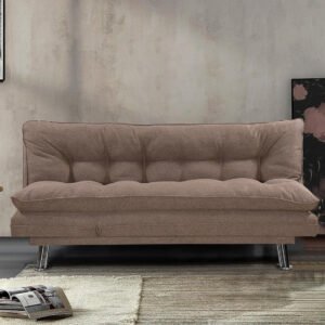 Karnak Home Amos Sofa Couch Cum Bed I Sleeping Fabric Upholstery Sofa Couch I Three Seat Sofa Couchbed I Modern Design Design Living Room Sofa Couch K-S208 (BROWN)