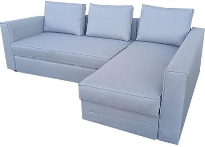 Karnak Convertible Sofa Couch Cum Bed L-Shape Corner Sofa Couch Plus Diwan Bed with Storage Box & Cushion for Living Room, Home, Office, Apartment, Studio Room Size 215x150x75 Centimeters KSB228