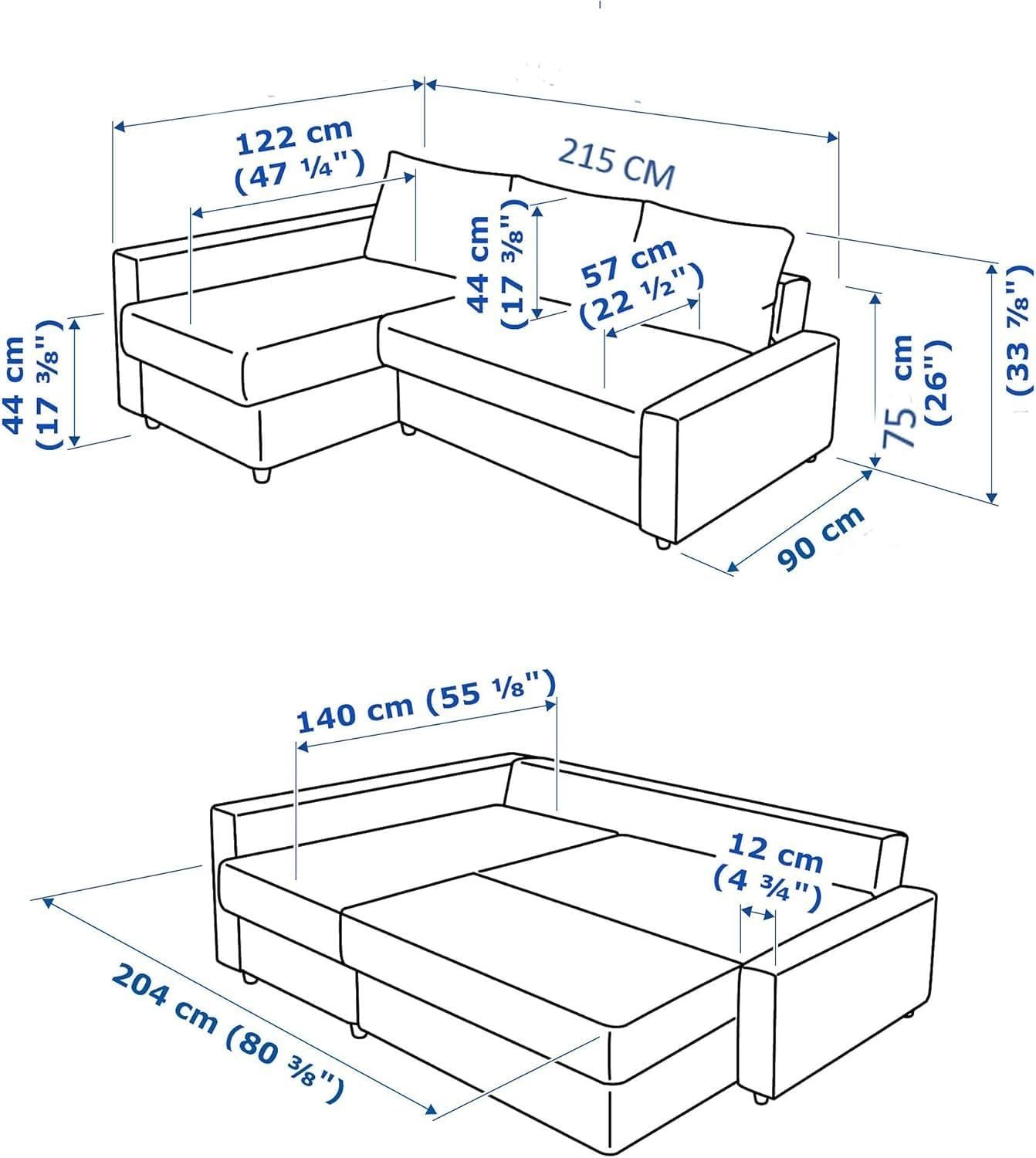 Karnak Convertible Sofa Couch Cum Bed L-Shape Corner Sofa Couch Plus Diwan Bed with Storage Box & Cushion for Living Room, Home, Office, Apartment, Studio Room Size 215x150x75 Centimeters KSB228 - Image 2