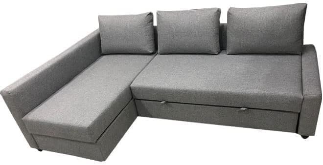 Karnak Convertible Sofa Couch Cum Bed L-Shape Corner Sofa Couch Plus Diwan Bed with Storage Box & Cushion for Living Room, Home, Office, Apartment, Studio Room Size 215x150x75 Centimeters KSB223 - Image 4