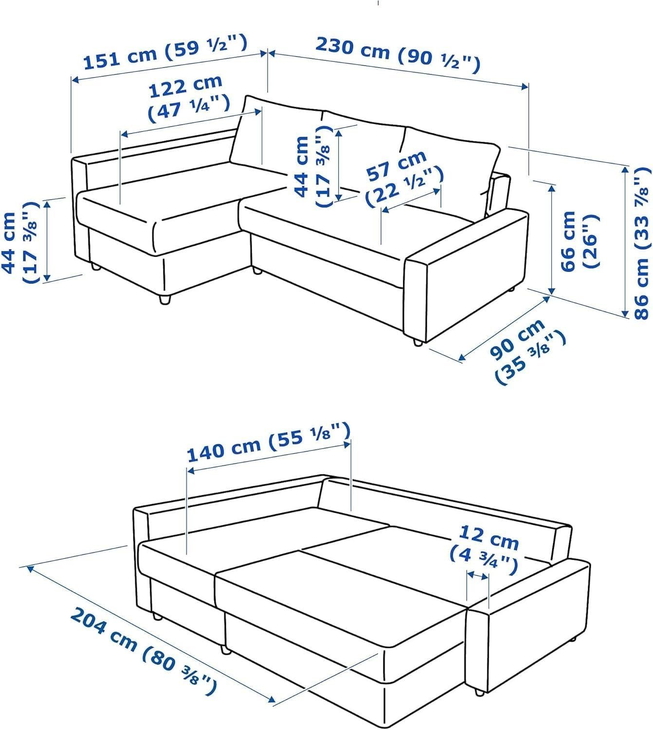 Karnak Convertible Sofa Couch Cum Bed L-Shape Corner Sofa Couch Plus Diwan Bed with Storage Box & Cushion for Living Room, Home, Office, Apartment, Studio Room Size 215x150x75 Centimeters KSB207 - Image 2