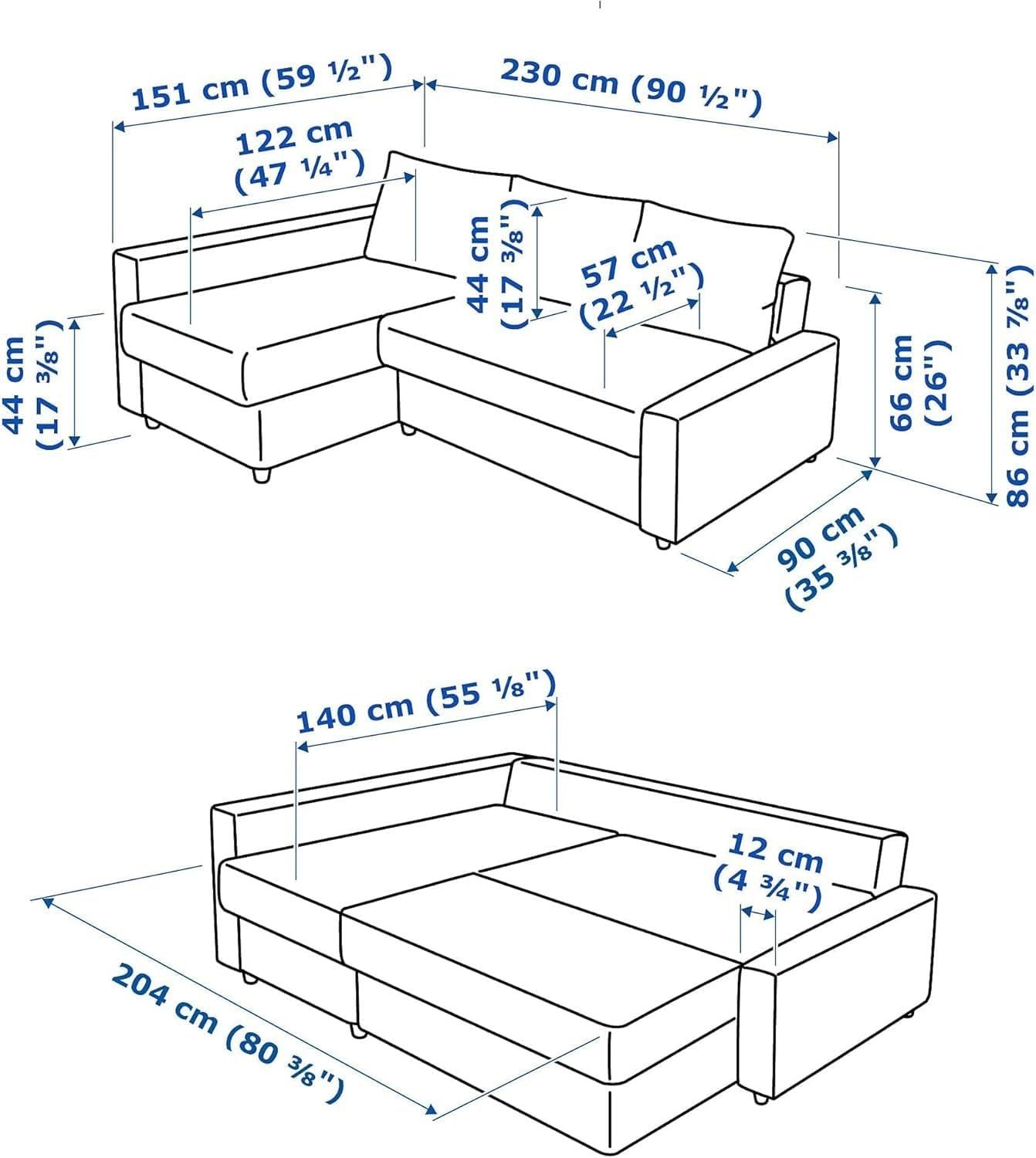 Karnak Convertible Sofa Couch Cum Bed L-Shape Corner Sofa Couch Plus Diwan Bed with Storage Box & Cushion for Living Room, Home, Office, Apartment, Studio Room Size 215x150x75 Centimeters KSB211 - Image 2