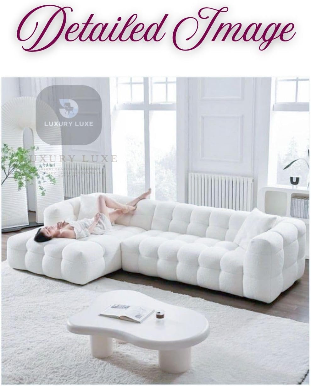 Luxury Luxe Multifunctional L-Shaped Fleece Sofa Set | Overstuffed Modular Cloud Design, Solid Wood Frame |Single/Double/Three/Four-Seater Options (Grey, Single Seater: 120 cm) - Image 5