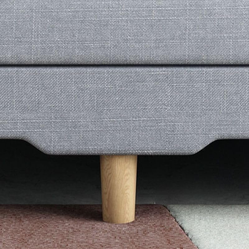 Luxury Luxe Trendy Grey Loveseat Sleeper Sofa | Modern Light Gray Cotton Linen Upholstery | Seats 4 with 2 Pillows | Solid Color Sofa Bed for Living Room, Apartment, or Guest Room (Yellow) - Image 7