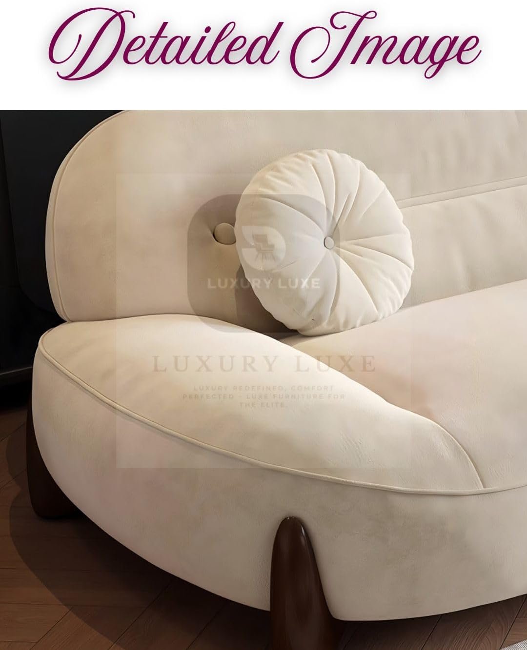 Luxury Luxe Cloud Sofa Set | Light Luxury Fabric + Eco-Friendly Design |Single-Four Seater in Off-White| Ergonomic Modern Living Room Essential (3+1+1 Seater Sofa Set) - Image 5