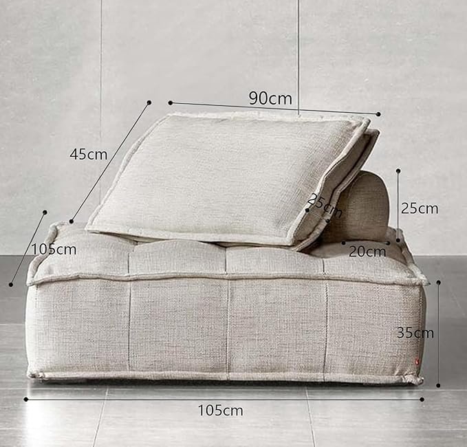Luxury Luxe ZenSquare Modular Lounge Sofa: Nordic Tatami-Inspired Minimalist Chair for Modern Living Spaces | 200kg Capacity, No Assembly, Premium Fabric (Off White) - Image 2