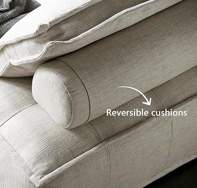 Luxury Luxe ZenSquare Modular Lounge Sofa: Nordic Tatami-Inspired Minimalist Chair for Modern Living Spaces | 200kg Capacity, No Assembly, Premium Fabric (Off White) - Image 3