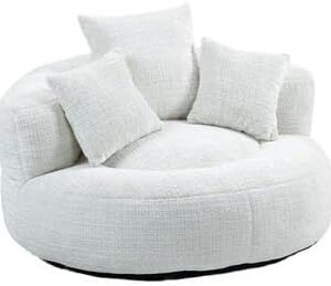 Luxury Luxe Japanese Style Single Seater Floor Chair Compression Accent Sofa Vacuum Compress Compressed Sofa Springs (Light Grey)